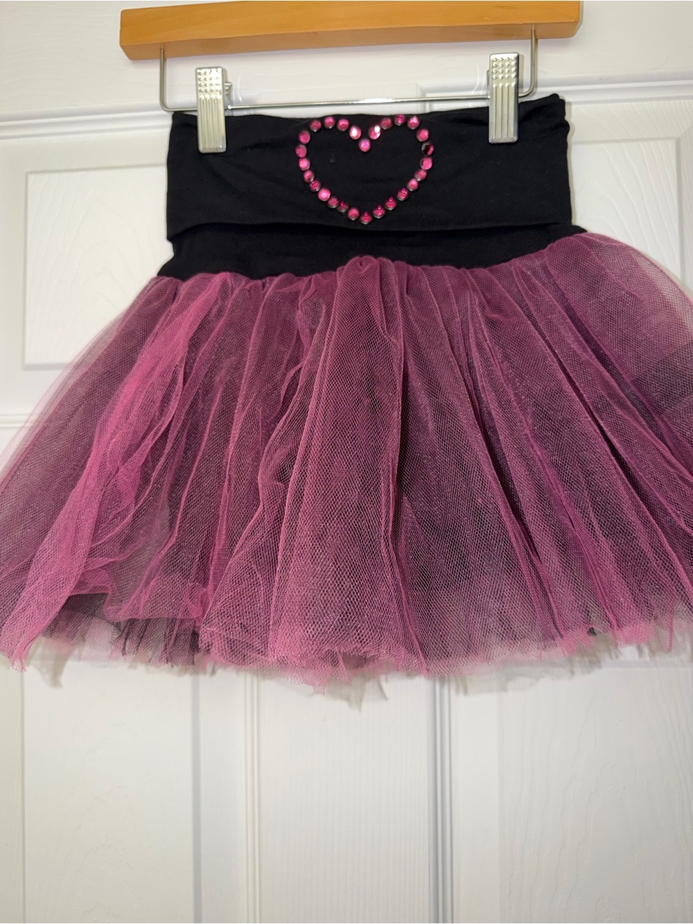 NWT Love Hope Girls Tutu Skort Size 2 Black Pink Tulle Rhinestone Skort